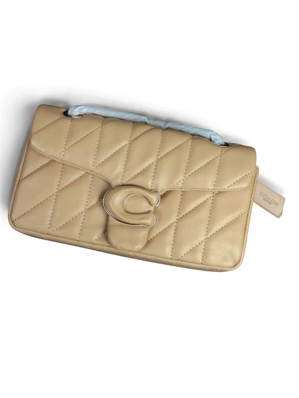 Coach Tabby 26 Quilted Shoulder Bag Beige Buff Silver Hardware Rare NWT